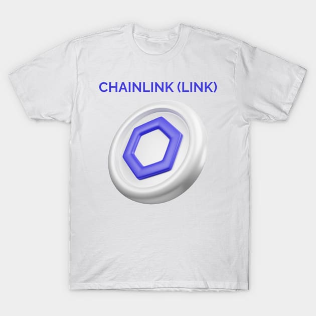 CHAINLINK (LINK) 3d front view rendering cryptocurrency T-Shirt by YousifAzeez